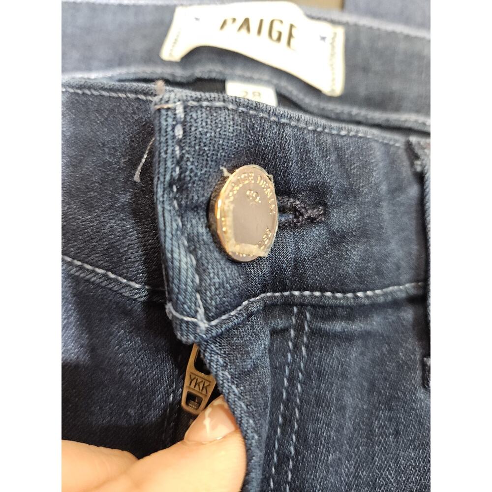 PAIGE Dark Wash HONOLULU High Rise Boot Cut BLACK LABEL Blue Jeans 28x30 *EUC - Picture 5 of 16